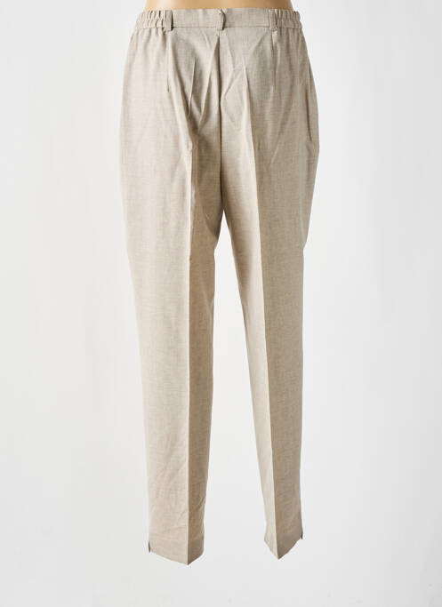 Pantalon drept talie cu cleme talie înaltă bej GARDEUR femme