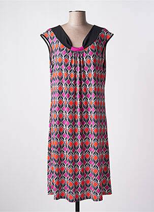 Rochie midi croială fluidă mâneci scurte portocalie VANIA femeie