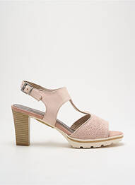 Sandale/pantofi decupați material neted toc de 7 la 9 cm roz MARCO TOZZI femme