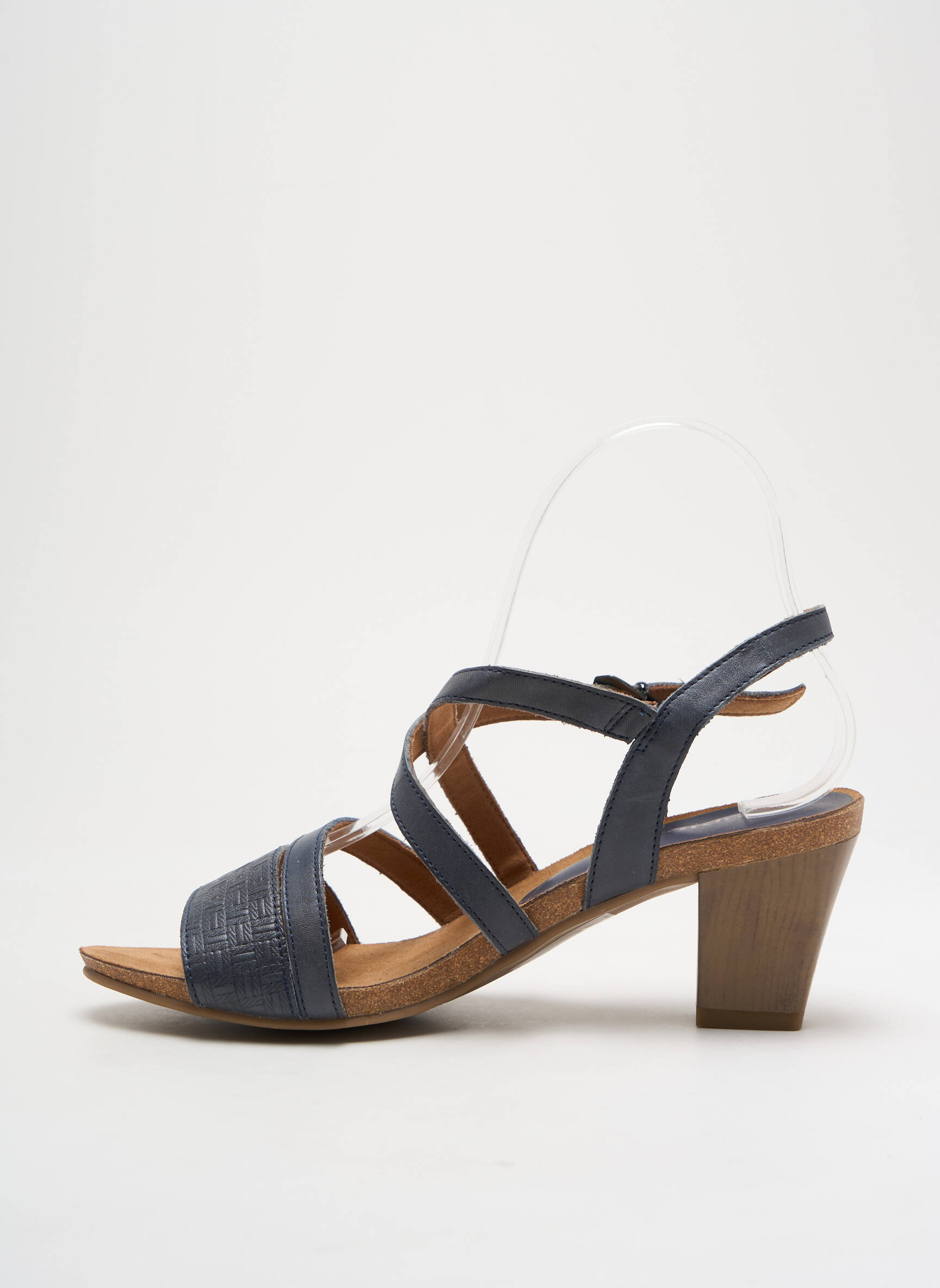 Sandale/pantofi decupați material neted toc de 4 la 6 cm albastru CAPRICE femeie