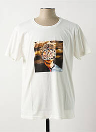 Tricou croială dreaptă mâneci scurte alb BASK IN THE SUN homme