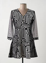 Rochie scurtă croială evazată mâneci lungi negru MULTIPLES femme