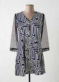 Rochie scurtă croială evazată mâneci lungi albastru MULTIPLES femme
