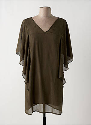 Tunică mâneci scurte guler în v verde MULTIPLES femme