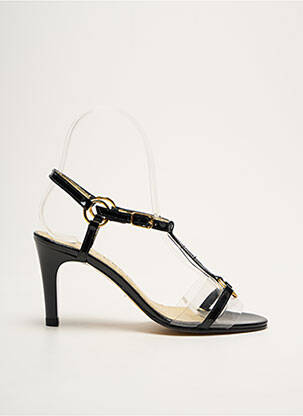 Sandale/pantofi decupați material neted toc de 4 la 6 cm negru AZUREE femeie