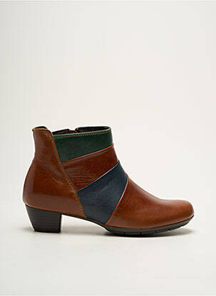Botine/ghete material neted toc de 4 la 6 cm maro SWEDI femeie