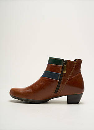 Botine/ghete material neted toc de 4 la 6 cm maro SWEDI femeie