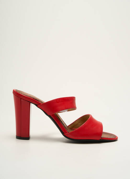 Mulete/saboți țesătură satinată toc de 7 la 9 cm roșu MACIEJKA OBUWIE femme