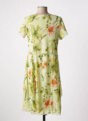Rochie midi imprimeu floral mâneci scurte verde MULTIPLES femeie