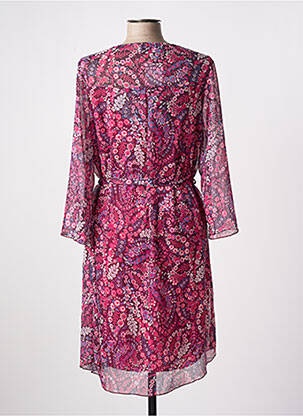 Rochie midi imprimeu floral mâneci 3/4 roz MULTIPLES femeie