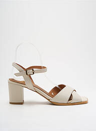 Sandale/pantofi decupați material neted toc de 4 la 6 cm bej O'.. femme