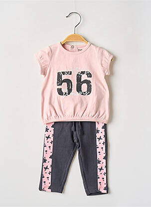 Set pantaloni tip de tricou roz BABY BOL fată