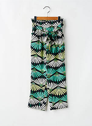 Pantalon larg buzunare talie elastică negru MINI MOLLY fată