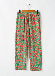 Pantalon drept buzunare talie elastică verde MINI MOLLY fată