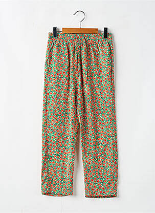 Pantalon drept buzunare talie elastică verde MINI MOLLY fată