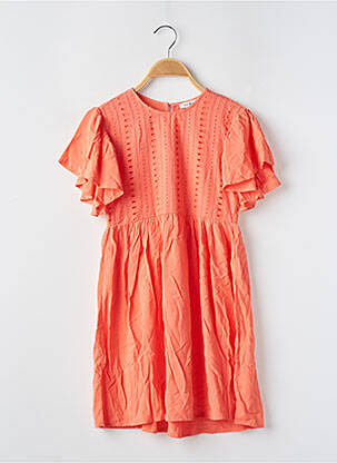 Rochie midi mâneci scurte mâneci scurte portocaliu MINI MOLLY fată