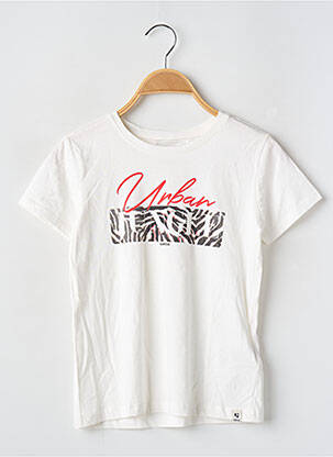 Tricou croială dreaptă mâneci scurte alb GARCIA fată