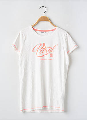 Tricou croială dreaptă mâneci scurte alb PETROL INDUSTRIES fată