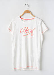 Tricou croială dreaptă mâneci scurte alb PETROL INDUSTRIES fată