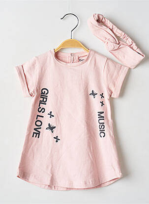 Rochie midi mâneci scurte mâneci scurte roz BABY BOL fată