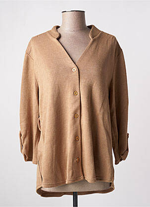 Vestă cu mâneci lungi maro MULTIPLES femeie