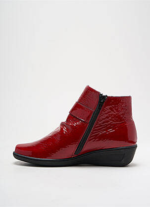 Botine/ghete vârf rotund toc de 4 la 6 cm roșu OTTILIA femeie