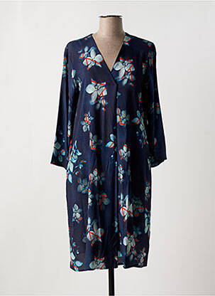 Rochie midi imprimeu floral mâneci lungi albastru MADE IN SENS femeie