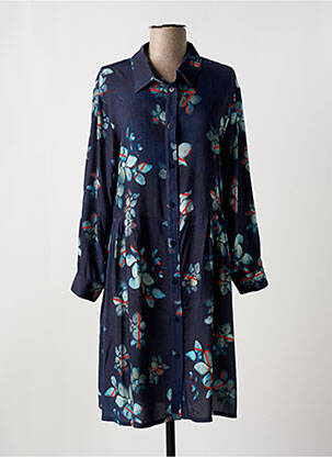 Rochie midi imprimeu floral mâneci lungi albastru MADE IN SENS femeie