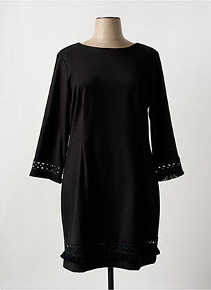 Rochie midi țesătură crep mâneci lungi negru NINATI femeie