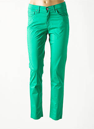 Pantalon slim țesătură poplin mărime normală verde LCDN femeie