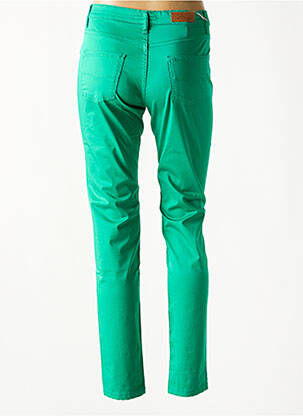 Pantalon slim țesătură poplin mărime normală verde LCDN femeie