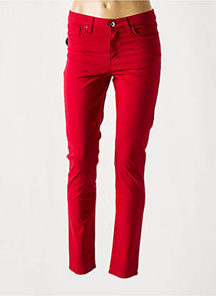 Pantalon slim țesătură poplin mărime normală roșu LCDN femeie