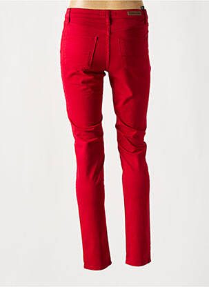 Pantalon slim țesătură poplin mărime normală roșu LCDN femeie