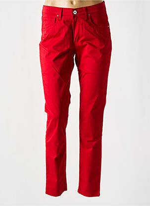Pantalon slim țesătură poplin mărime normală roșu LCDN femeie