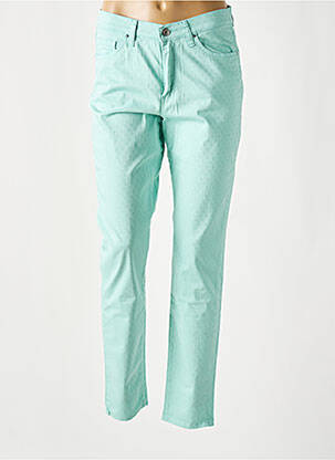 Pantalon slim țesătură poplin mărime normală verde LCDN femeie