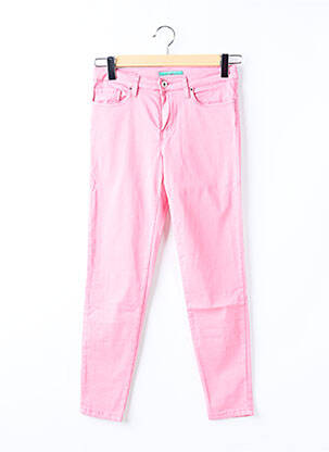 Pantalon slim țesătură poplin mărime normală roz LCDN femeie