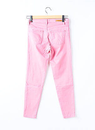 Pantalon slim țesătură poplin mărime normală roz LCDN femeie
