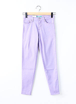 Pantalon slim țesătură poplin mărime normală violet LCDN femeie
