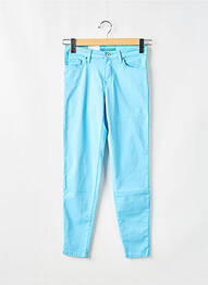 Pantalon slim țesătură poplin mărime normală albastru LCDN femme