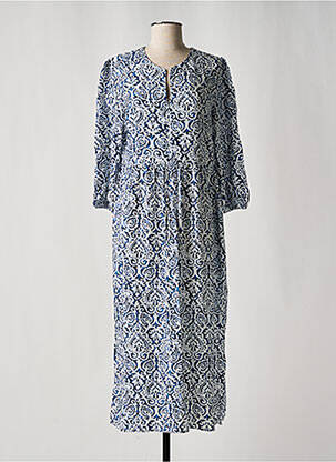Rochie midi mâneci 3/4 mâneci 3/4 albastru HAJO femeie