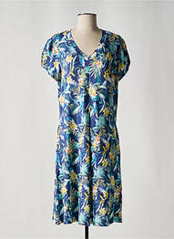 Rochie midi mâneci scurte mâneci scurte albastru HAJO femme