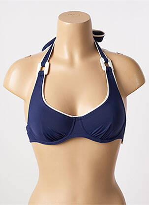 Sutien de costum de baie elasticitate sutien cupe întregi cu decolteu înalt albastru AUBADE femeie