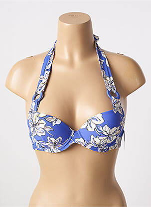 Sutien de costum de baie bretele elastice top sutien push-up albastru AUBADE femeie
