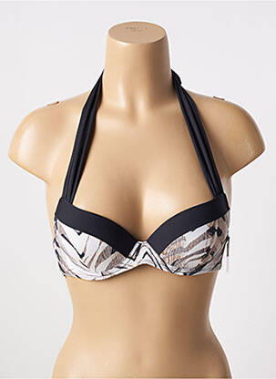 Sutien de costum de baie bretele elastice top sutien push-up negru AUBADE femeie