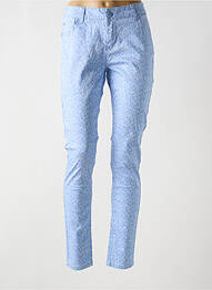 Pantalon slim țesătură poplin mărime normală albastru SOO femme
