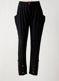 Pantalon drept elasticitate talie înaltă negru LESLIE femme