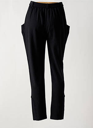 Pantalon drept elasticitate talie înaltă negru LESLIE femeie