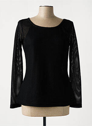 Top guler rotund mâneci lungi negru LO! LES FILLES femeie