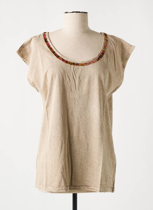 Tricou bej GOLD & SILVER femeie