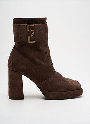 Botine/ghete nubuc toc de 7 la 9 cm maro NERO GIARDINI femeie
